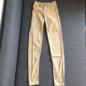 NEVER WORN mid-rise tan jeggings OR